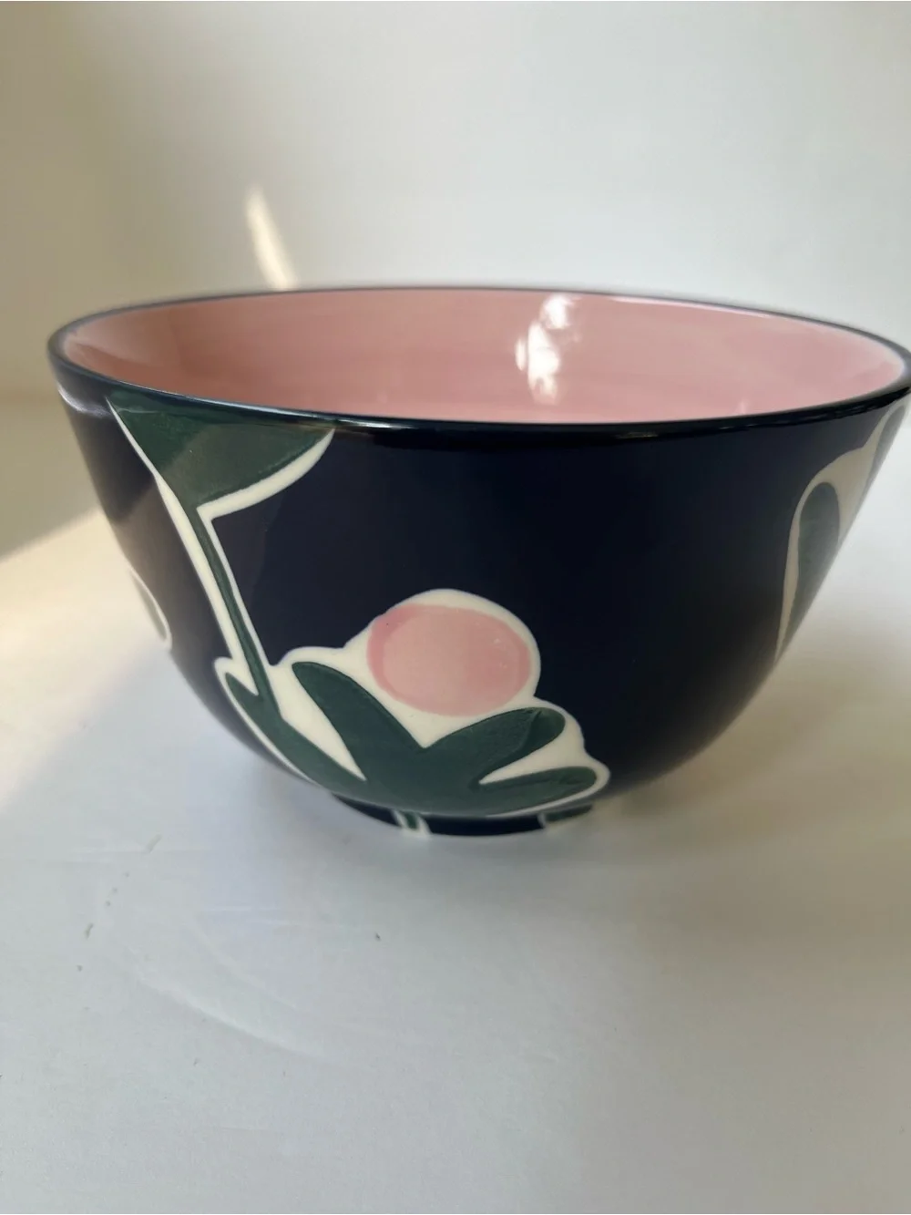 Anthropologie Bowl CASSIE BYRNES Flowers MELBOURNE Handpainted Stoneware VGC